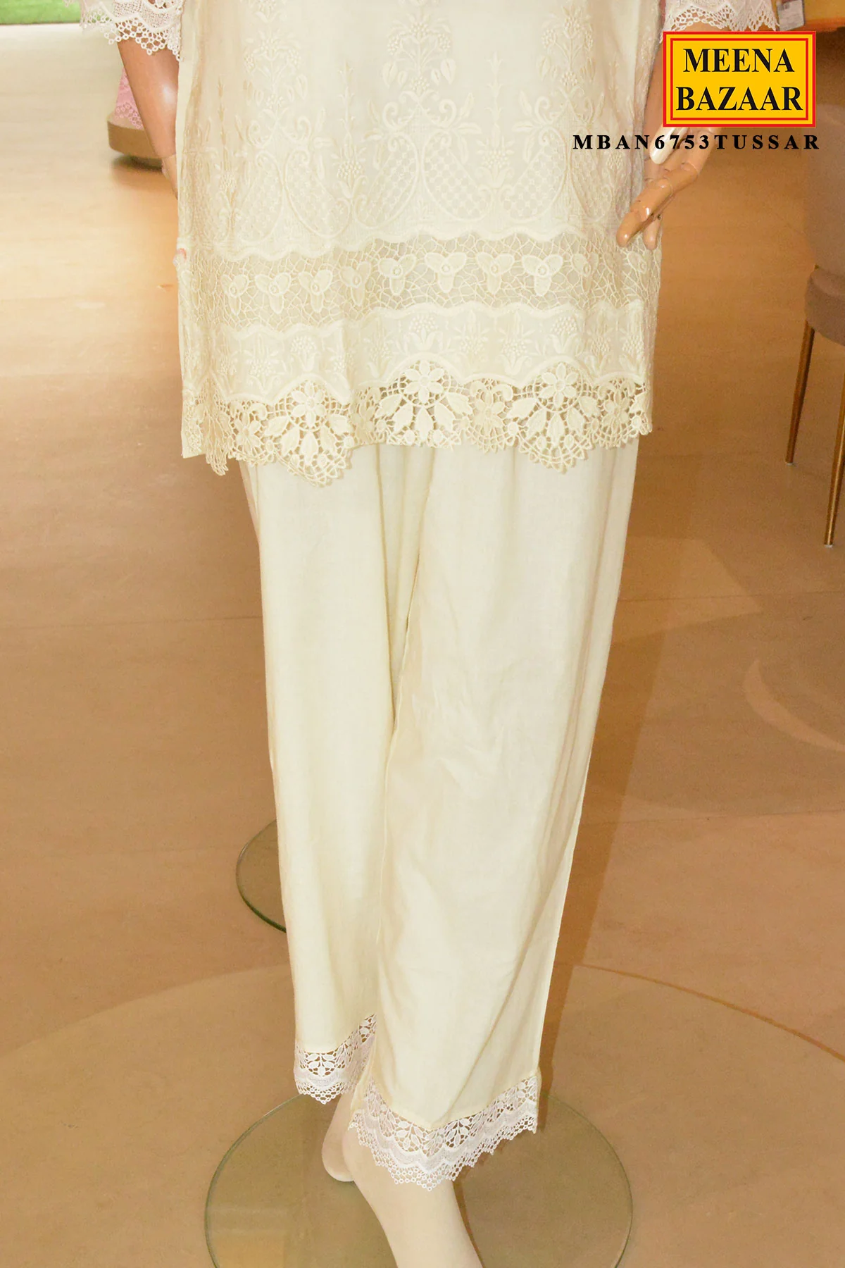 Tussar Cotton Embroidered Co-Ord Set - Image 6