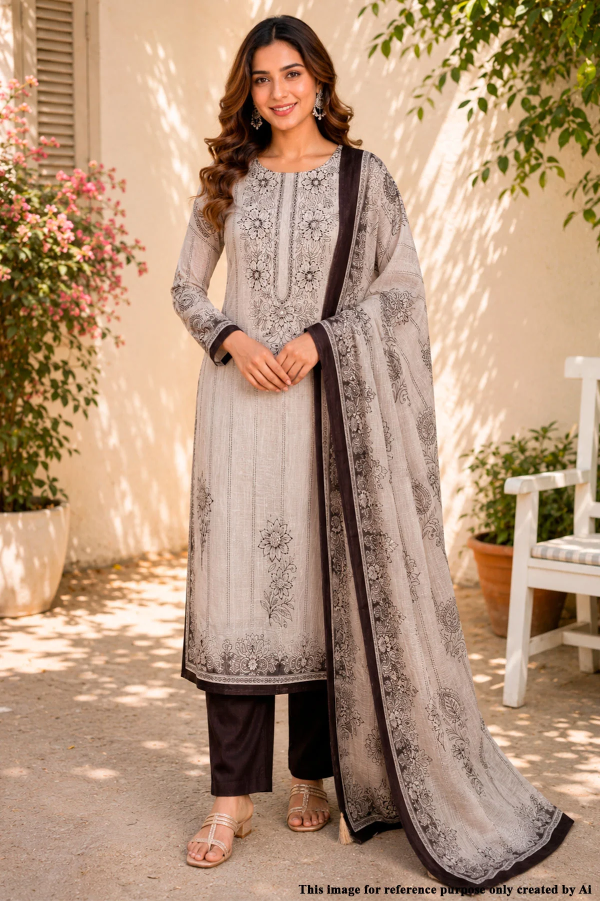 Tussar Cotton Unstitched Suit with Elegant Embroidery
