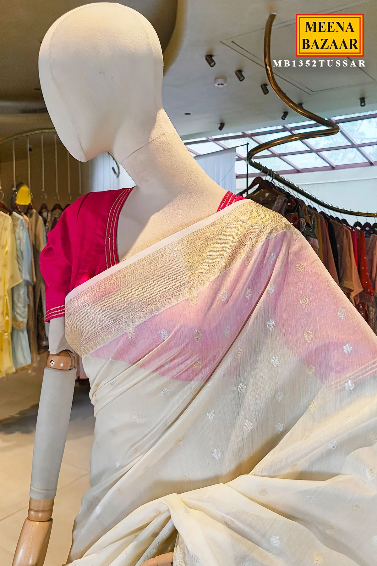 Tussar Cotton Weaving Saree for Women - Elegant Traditional Ethnic Saree - Image 3