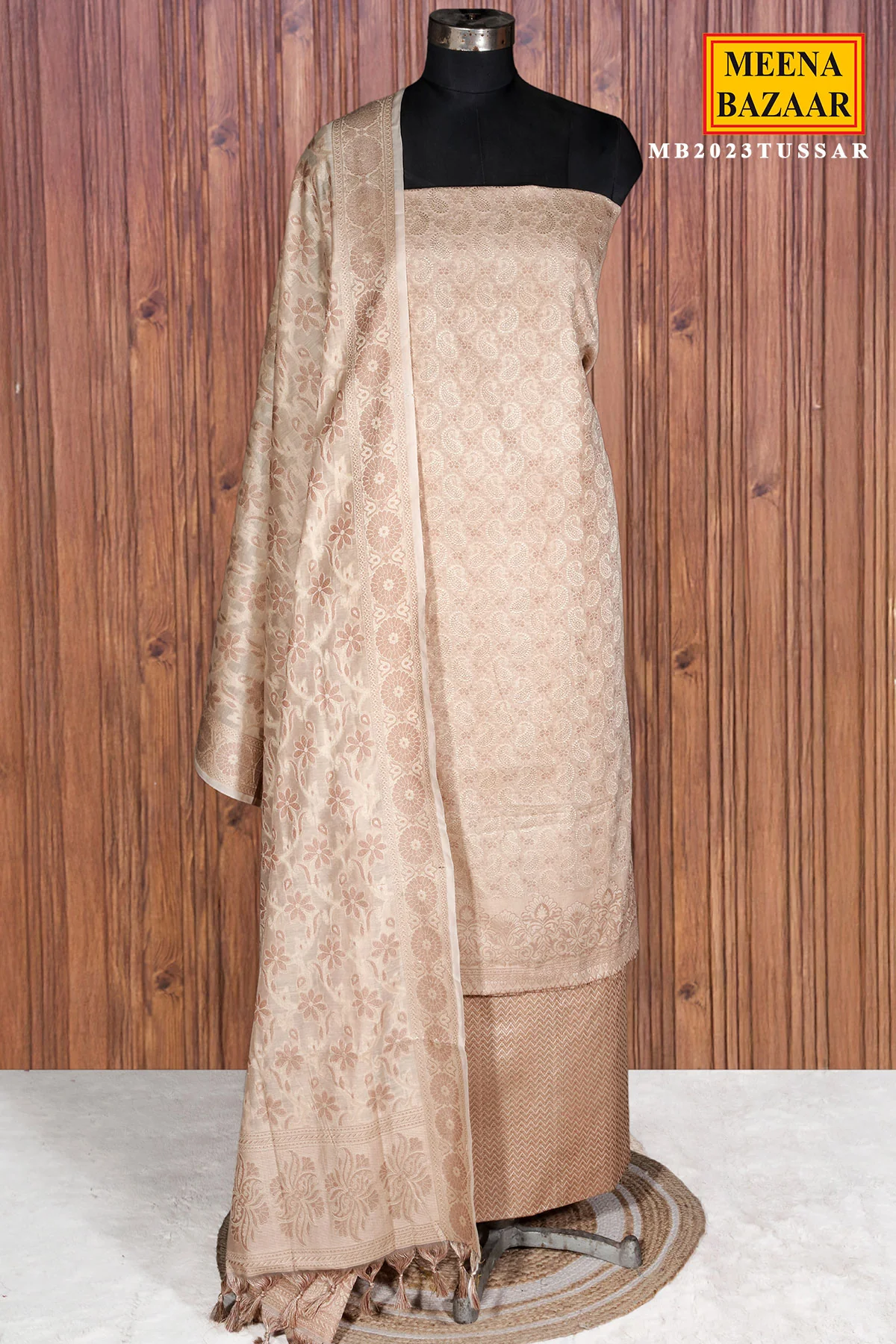 Tussar Cotton Weaving Unstitched Designer Suit - Image 2