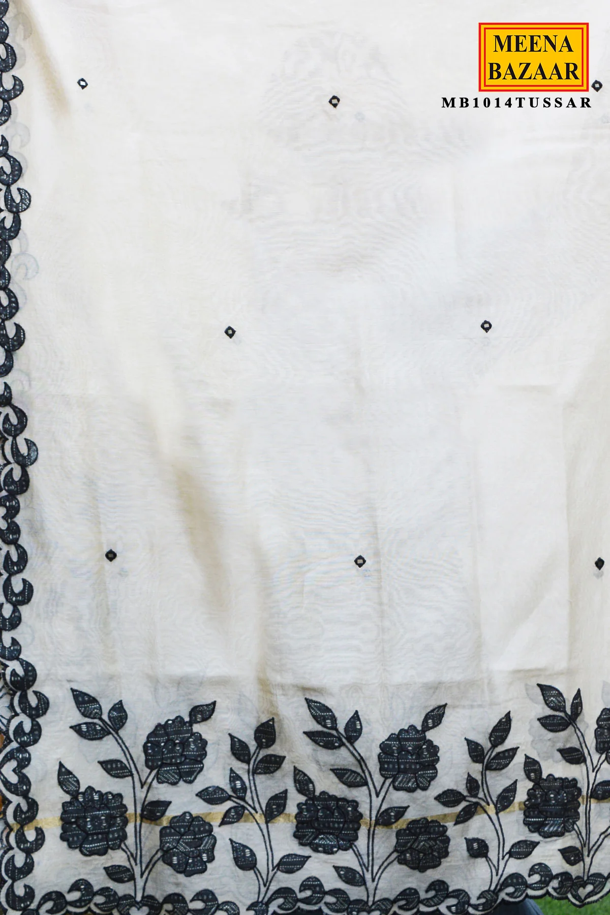 Tussar Embroidered Suit Set with Dupatta - Image 6