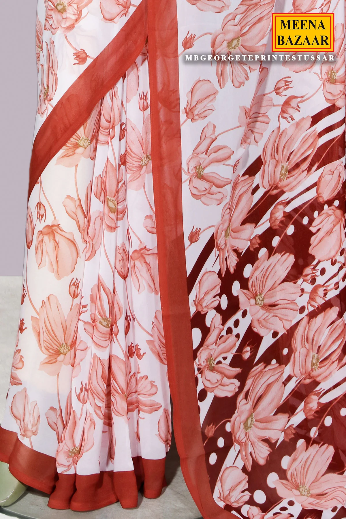 Tussar Georgette Saree Elegant Printed Detailing - Image 3