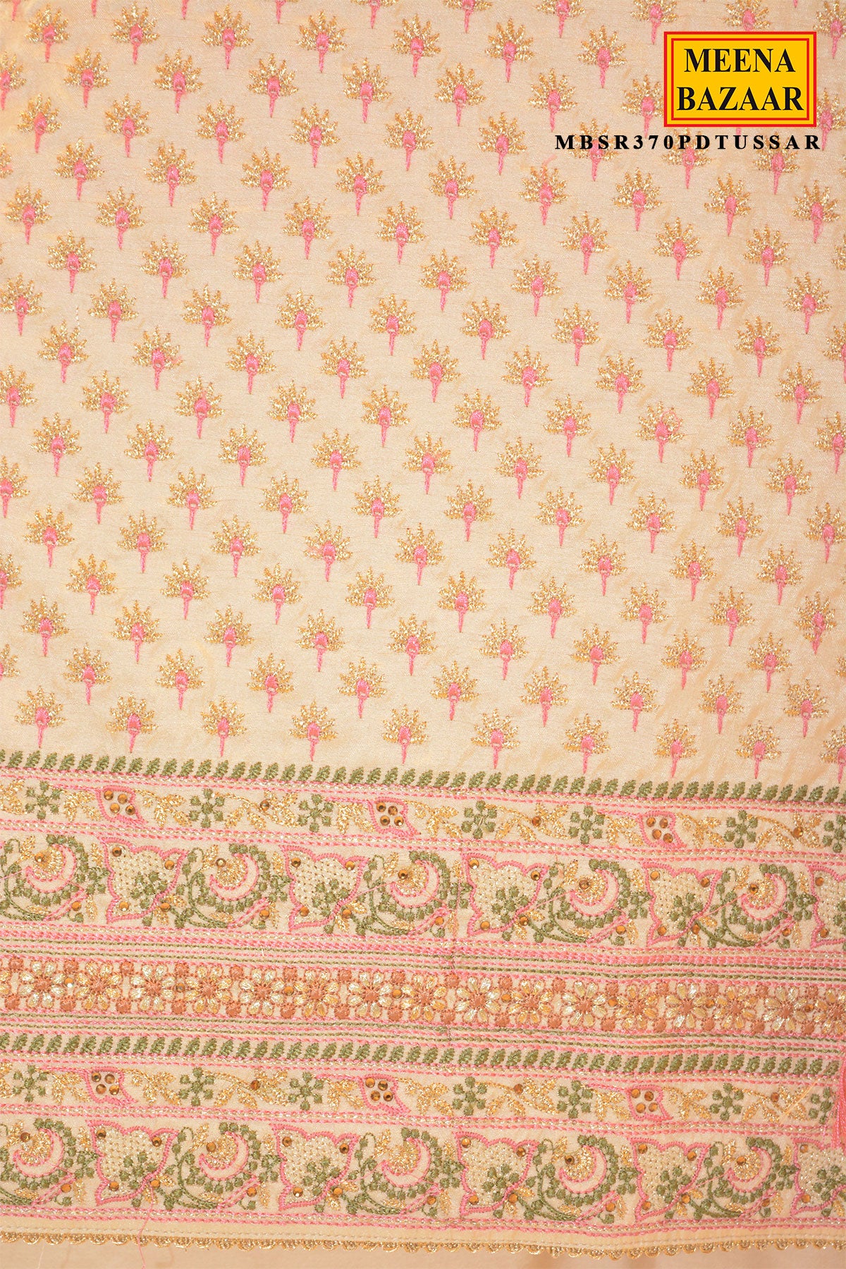 Tussar Silk Suit Set with Dupatta - Image 4
