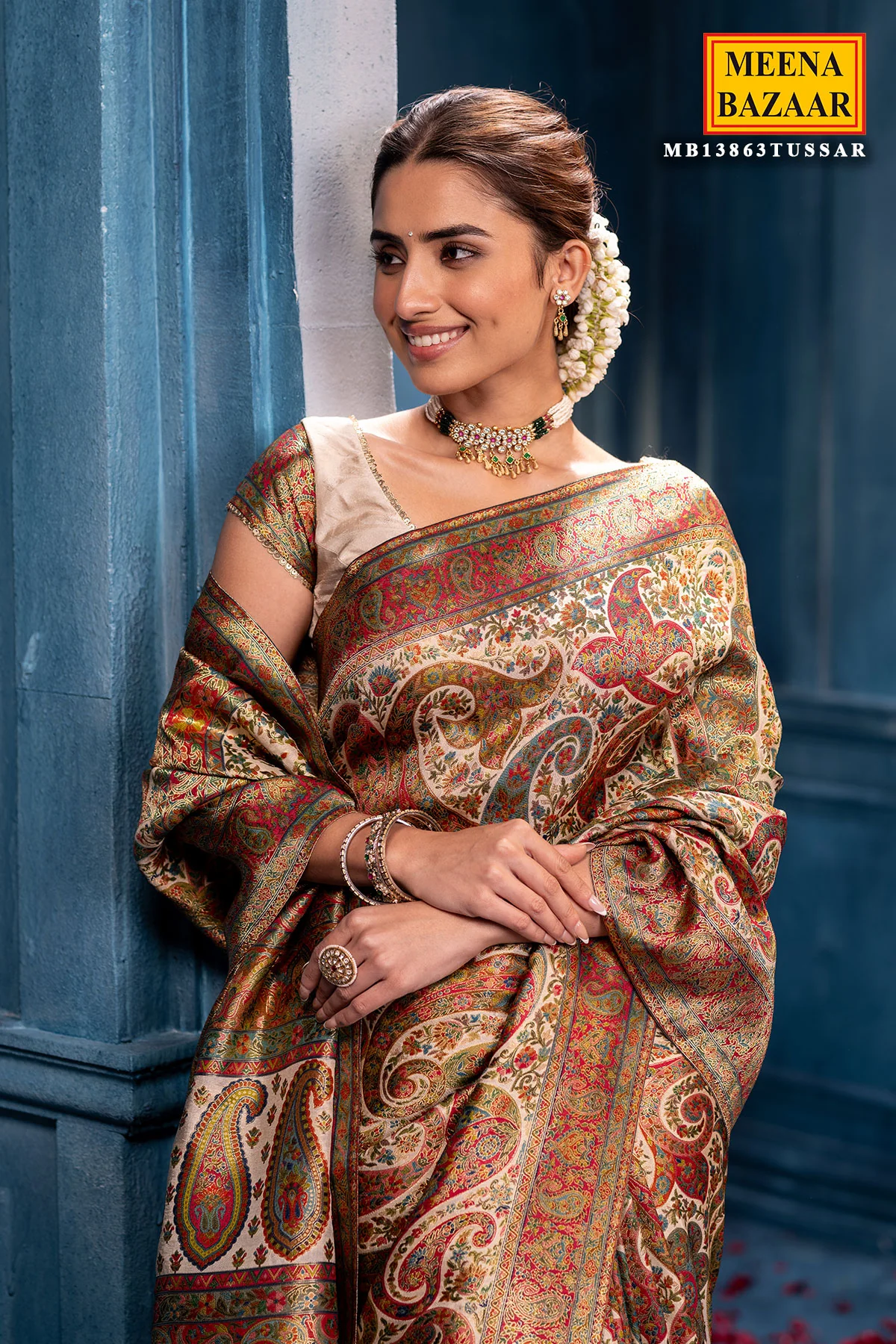 Tussar Silk Weaving Saree Elegant Festive & Traditional Wear - Image 6