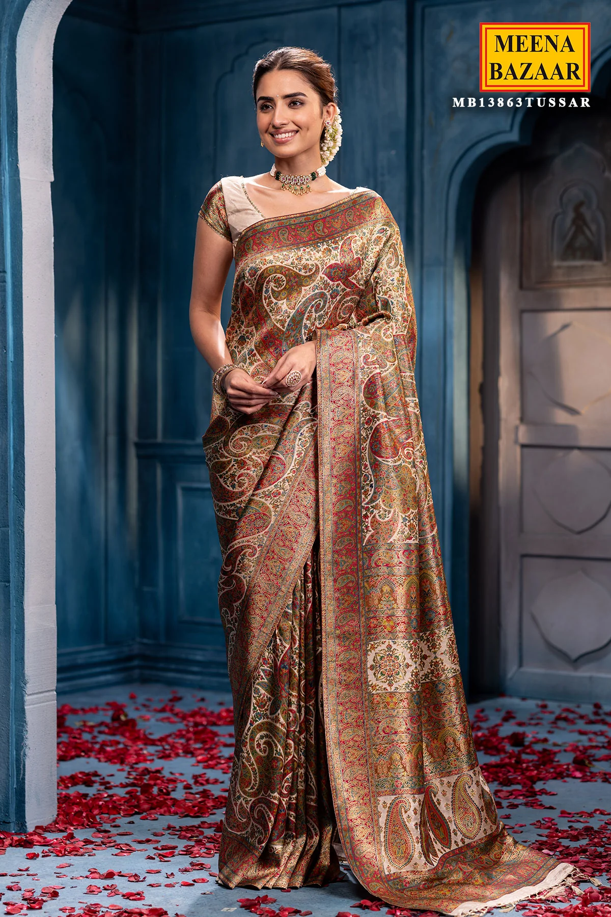 Tussar Silk Weaving Saree Elegant Festive & Traditional Wear - Image 8