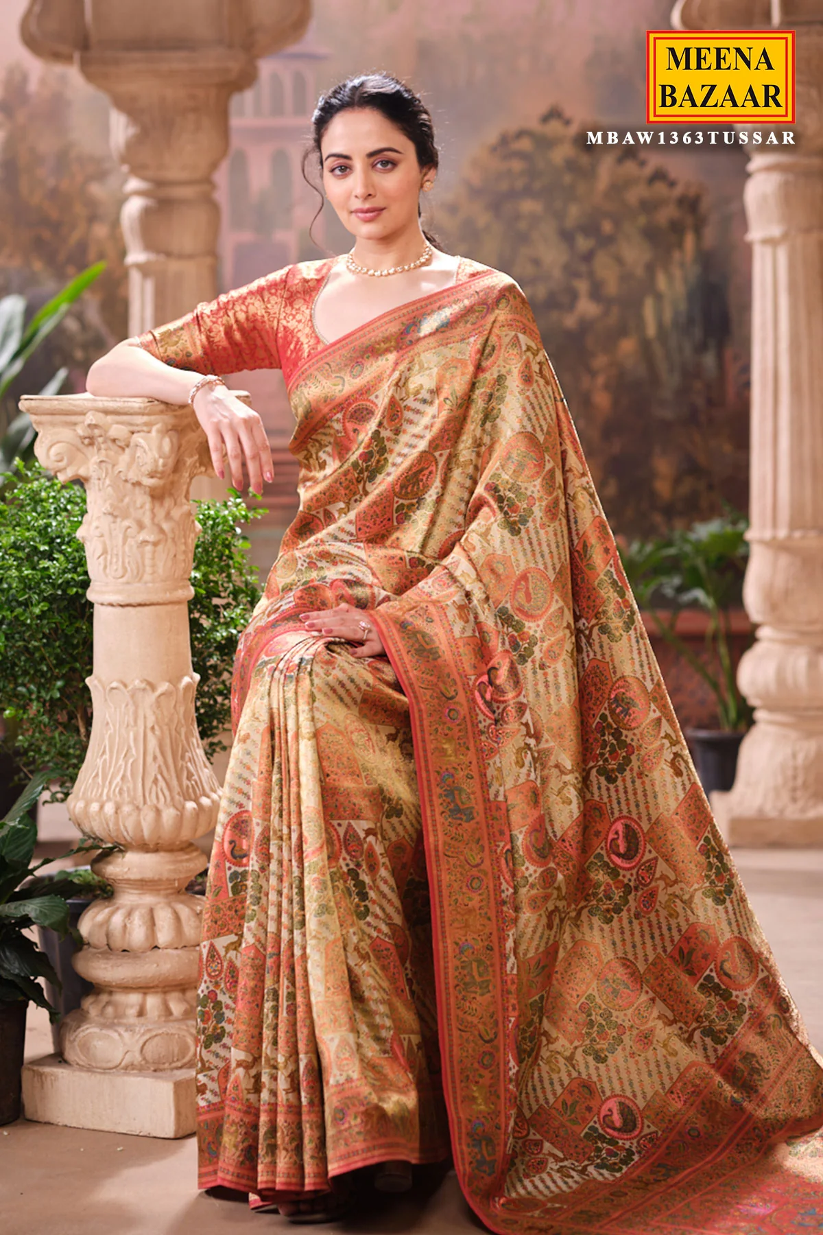 Rust Silk Weaving Saree Elegant Traditional & Festive Wear - Image 5