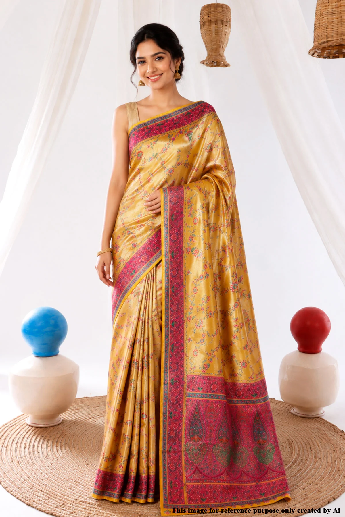 Mustard Silk Weaving Saree Elegant Traditional Silk Saree