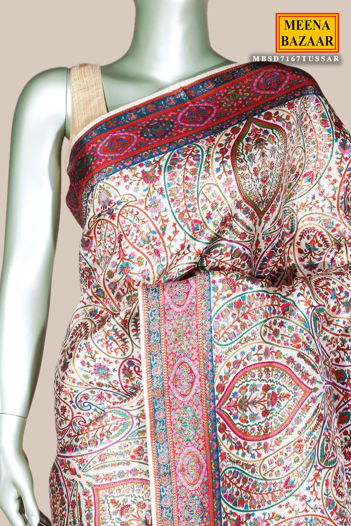 Tussar Silk Weaving Saree Traditional Festive Wear - Image 2