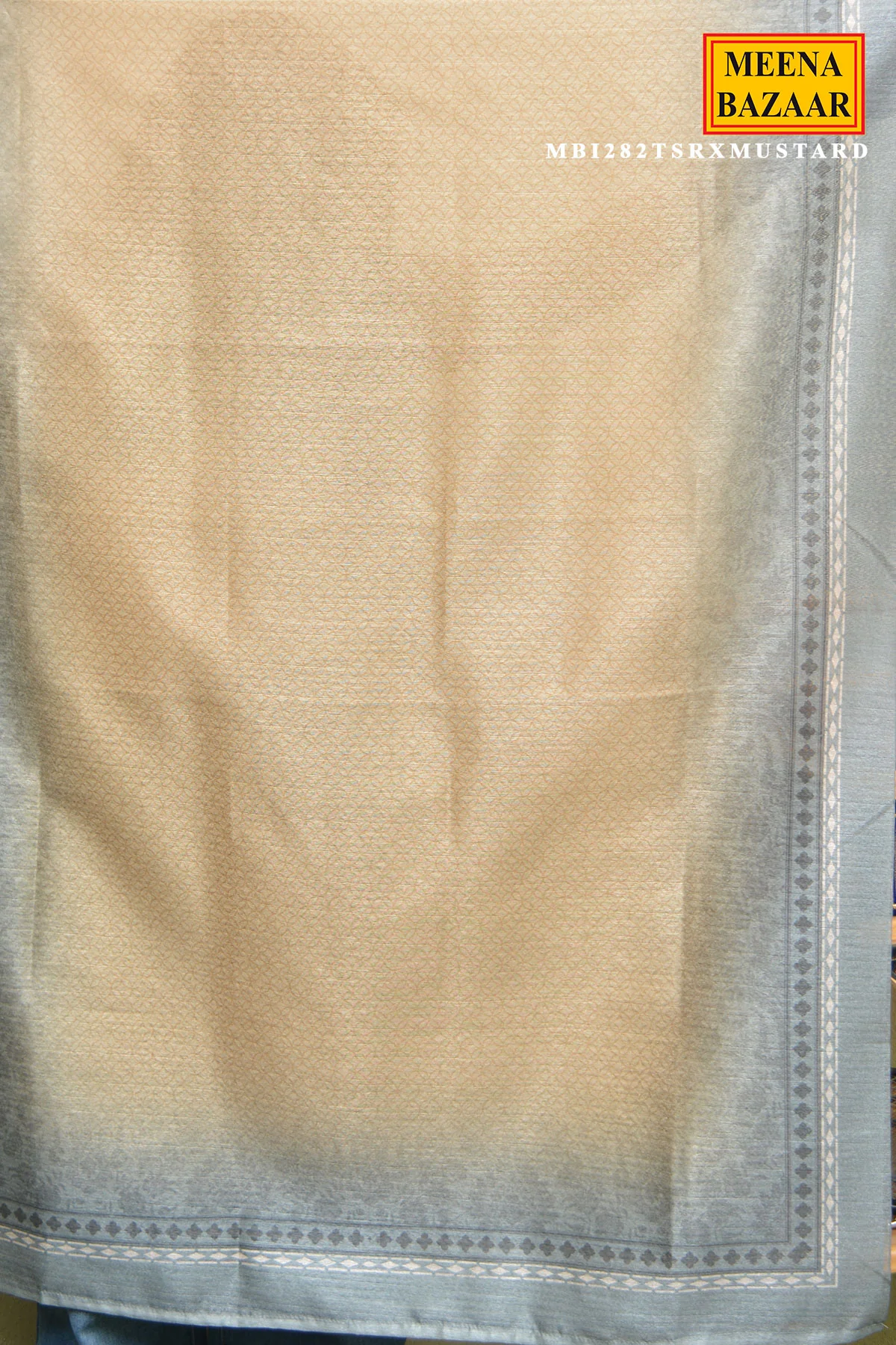 Unstiched Grey Kurta Set with Mustard Pants & Dupatta - Image 5