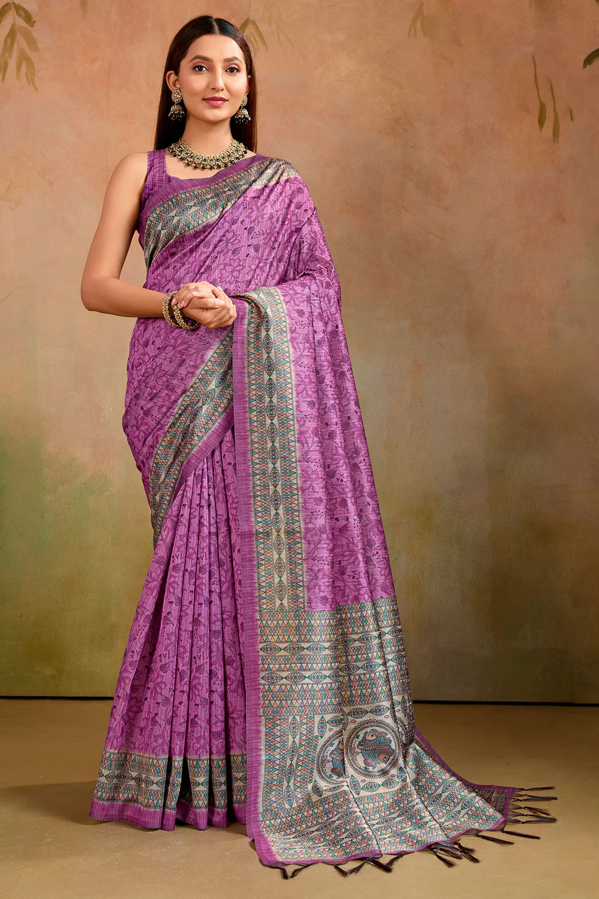 Wine Cotton Printed Saree - Elegant Lightweight Ethnic Wear