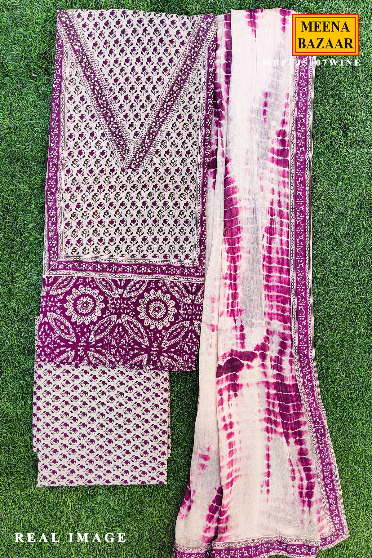 Graceful Wine Kurta Set with Dupatta - Image 5